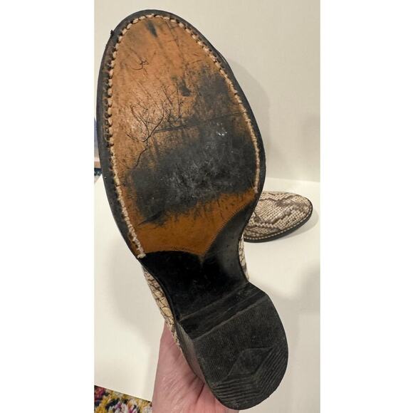 Vintage Bronco 1911 Cowboy Boots Python Snakeskin Western Size 4 - Picture 3 of 5